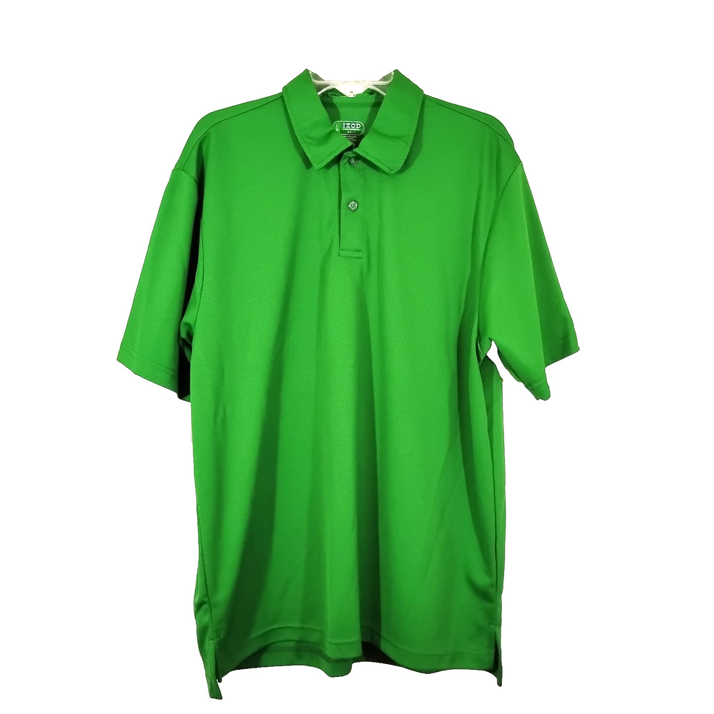 IZOD Golf Polo Shirt Mens Size Large Green Short Sleeve